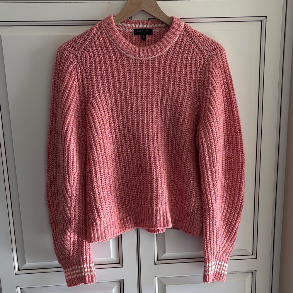 Rag & Bone Extra‎ Fine Merino Wool Pink Crewneck Sweater Soft Women’s Medium